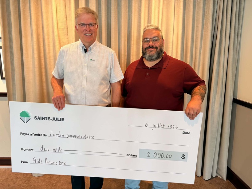 La Ville de Sainte-Julie accorde une aide financière de 2 000 $ au Jardin communautaire Vincent-Provencher