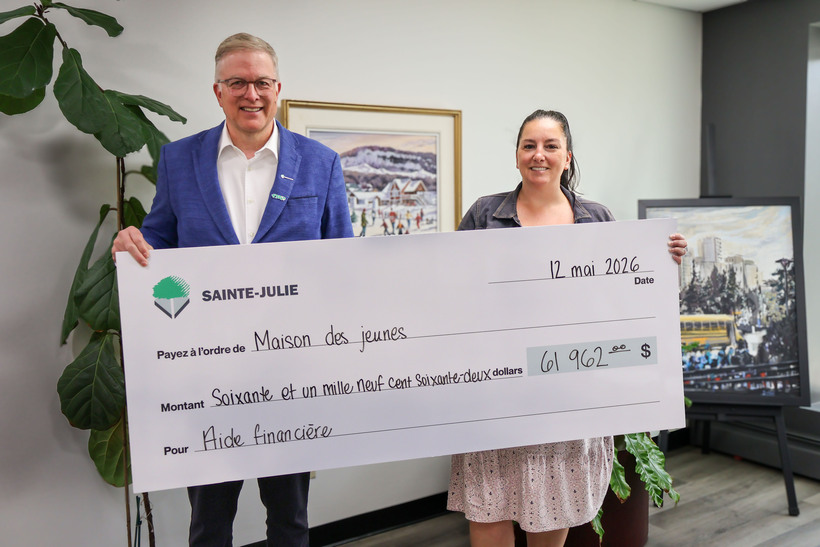 La Ville de Sainte-Julie accorde une aide financière de 61 962 $ à la Maison des jeunes de Sainte-Julie