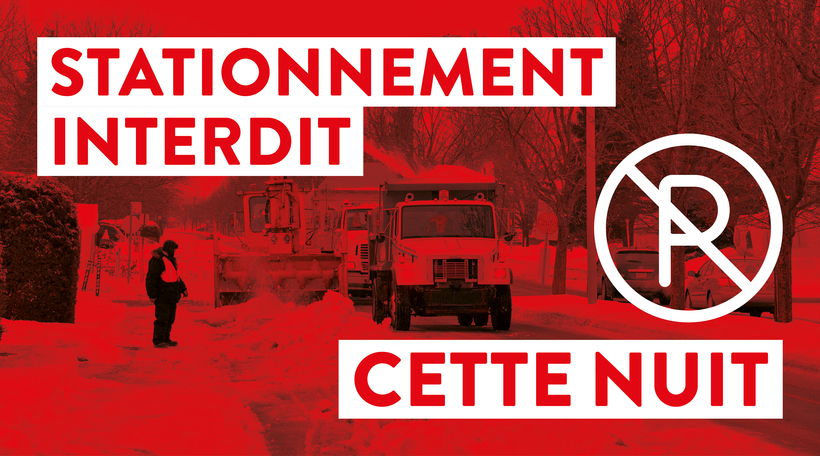 Stationnement de nuit sur rue - Avis d’interdiction en vigueur pour la nuit du 30 au 31 janvier