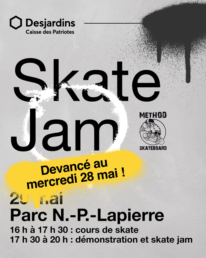 Skate jam devancé au 28 mai 2025